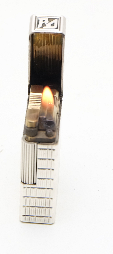 ​Dupont Line 1 Gas Lighter Silver Plated Works good! Fully Serviced! - 2