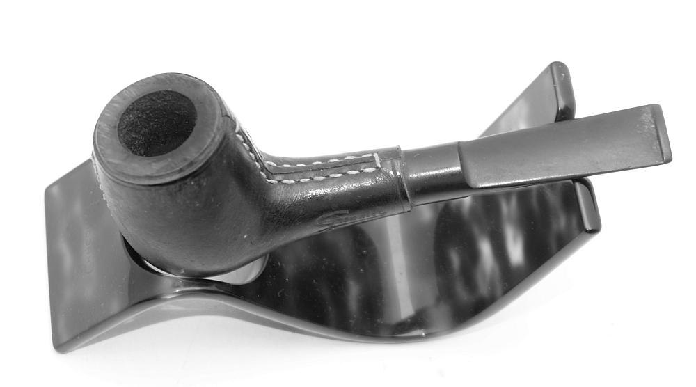 ​Billiard Vintage Tobacco Smoking Pipe Grenhill Leather Coated - 3