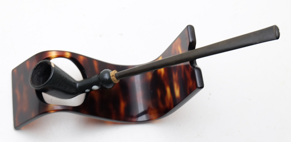 ​Long Black Ceramic Vintage Tobacco Smoking Pipe - 2
