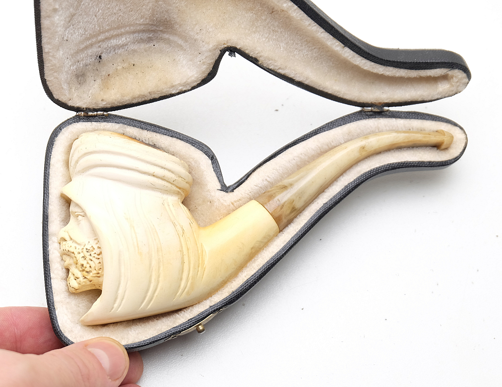 Turkish Meerschaum Pipe With Case Sultan Head - 8